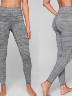 EUC Athleta Heathered Gray High-Rise Textured Leggings